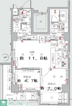 ディアレイシャス港区海岸の物件間取画像